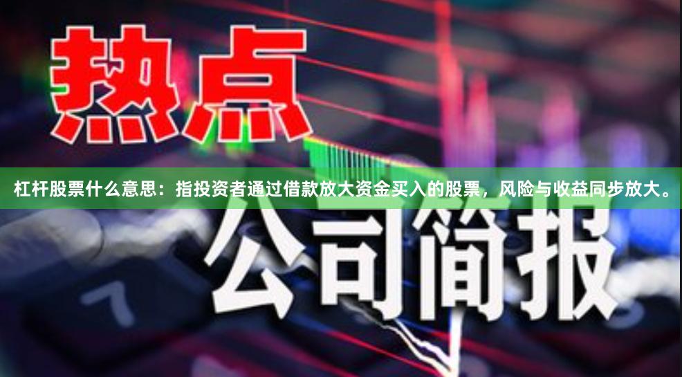 杠杆股票什么意思：指投资者通过借款放大资金买入的股票，风险与收益同步放大。